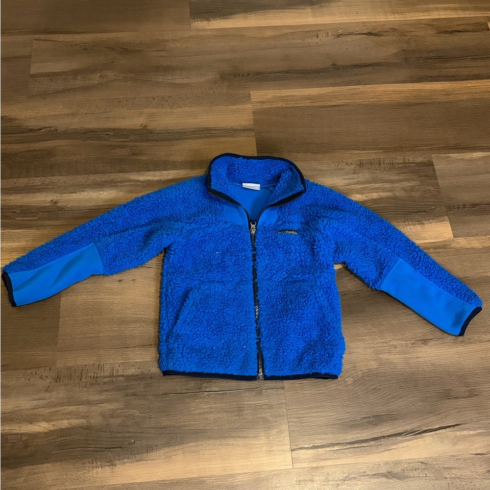 Womens Columbia Blue Sherpa Fleece Zip Jacket Size XS